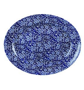 Plat ovale Victorian Calico Bleu Willow porcelaine 36,5 cm Vintage Prints Churchill