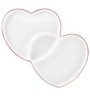 Assiette creuse double blanc porcelaine 29x26,4 cm  Cliché Rak