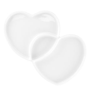 Assiette creuse double blanc porcelaine 29x26,4 cm  Cliché Rak