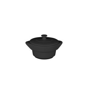Cocotte rond noir porcelaine vitrifiée Ø 10 cm Chefs Fusion Rak
