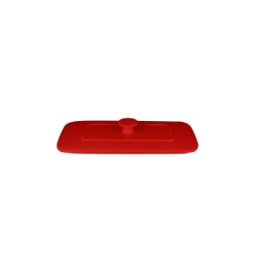 Couvercle pour terrine rectangulaire rouge porcelaine vitrifiée 20x10 cm Chefs Fusion Rak
