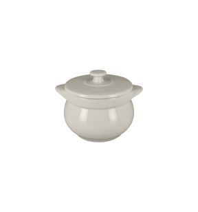 Soupière avec couvercle rond blanc porcelaine vitrifiée Ø 10,8 cm Chefs Fusion Rak
