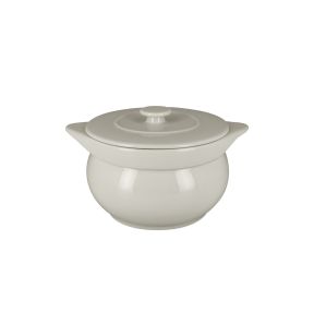 Soupière avec couvercle rond blanc porcelaine vitrifiée Ø 15,7 cm Chefs Fusion Rak