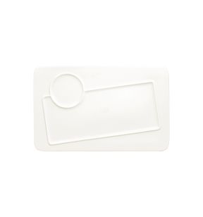 Assiette plate rectangulaire blanc porcelaine vitrifiée 35,3x22,1 cm Create Rak
