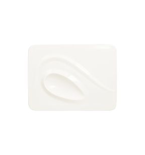 Assiette plate rectangulaire blanc porcelaine vitrifiée 32,1x24 cm Create Rak