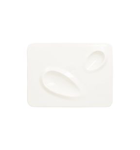 Assiette plate rectangulaire blanc porcelaine vitrifiée 32,1x24 cm Create Rak