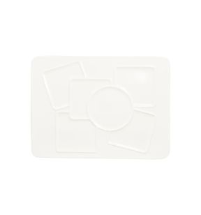 Assiette plate rectangulaire blanc porcelaine vitrifiée 37,2x27,5 cm Create Rak