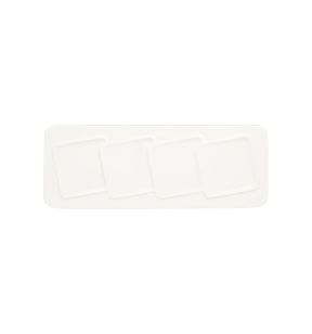 Assiette plate rectangulaire blanc porcelaine vitrifiée 37,5x14,5 cm Create Rak