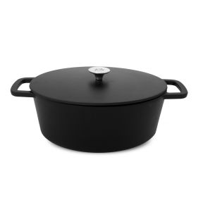 Cocotte avec couvercle fonte d'acier Sans revêtement Avec couvercle 34 cm 7,2 L