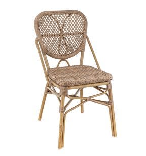 Chaise de terrasse rotin noisette 87x46x56 cm Dax Flexmob