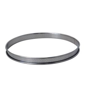 Cercle perforé bord roulé inox Sans revêtement Ø 24 cm 2 cm De Buyer