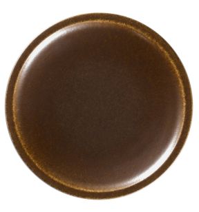 Plat bord met rand rond brons porselein Ø 31.7 Rakstone Ease Rak