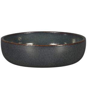Diep randloos bord rond zwart porselein Ø 16 Rakstone Ease Rak