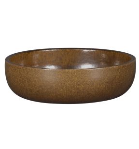 Diep randloos bord rond brons porselein Ø 16 Rakstone Ease Rak