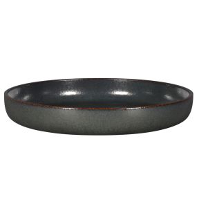 Diep randloos bord rond zwart porselein Ø 29.7 Rakstone Ease Rak