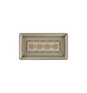 Assiette plate rectangulaire Argila Décor Genoa porcelaine 33,8x18,3 cm Earth Rak
