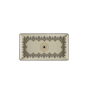 Assiette plate rectangulaire Argila Décor Cartagena porcelaine 33,8x18,3 cm Earth Rak