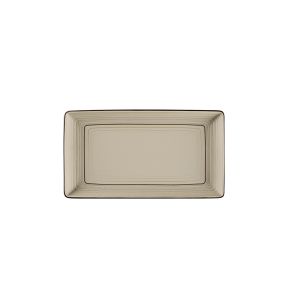 Assiette plate rectangulaire Argila Décor Larissa porcelaine 33,8x18,3 cm Earth Rak