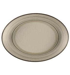 Plat ovale Argila Décor Larissa porcelaine 21 cm Earth Rak