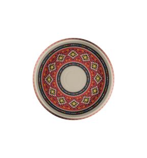 Plat à bord droit rond baantna argila Décor Utsav porcelaine Ø 33,4 cm Earth Rak