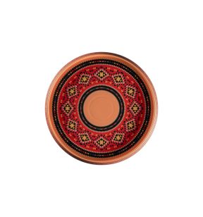 Plat à bord droit rond baantna tero Décor Utsav porcelaine Ø 33,4 cm Earth Rak