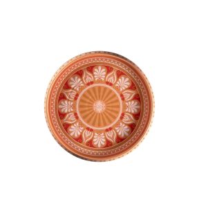 Plat à bord droit rond baantna tero Décor Rangeen porcelaine Ø 33,4 cm Earth Rak