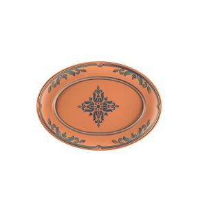 Assiette plate ovale Tero Décor Ostia porcelaine 38,2x26,9 cm Earth Rak