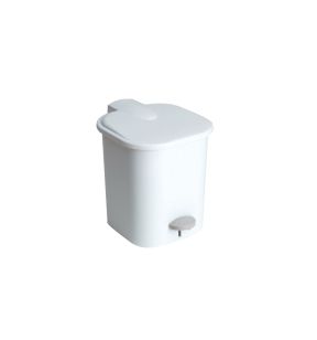 Poubelle à pédale rond blanc plastique Gilac