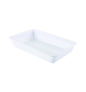Platte bak Zonder deksel wit plastic xx7.5 8 L vaste bodem volle wanden Gilac