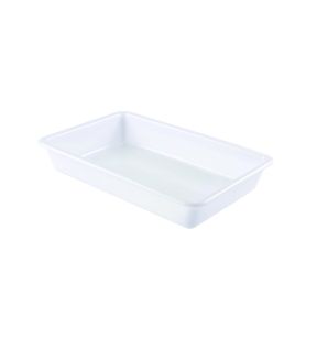 Platte bak Zonder deksel wit plastic xx7.5 5 L vaste bodem volle wanden Gilac