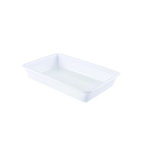 Platte bak Zonder deksel wit plastic xx7 3 L vaste bodem volle wanden Gilac
