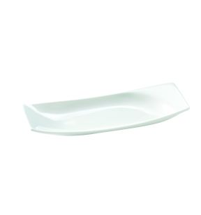 Assiette plate rectangulaire ivoire porcelaine vitrifiée 38x10,2 cm Mazza Rak