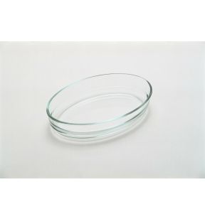 Gratinschotel ovaal doorzichtig borosilicaatglas 21