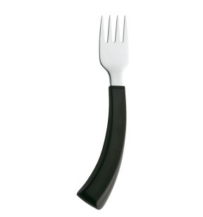 Fourchette manche courbé pour droitier noir inox 18,5 cm Handicap Amefa