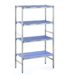 Rekken 4 niveaus geanodiseerd aluminium 119.2 x 175 150 kg 4 planken Tournus