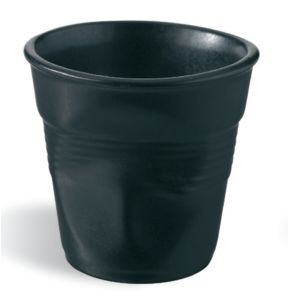 Gobelet rond noir porcelaine culinaire 8 cl Ø 6,5 cm Froisse Revol
