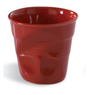 Gobelet rond rouge piment porcelaine culinaire 8 cl Ø 6,5 cm Froisse Revol