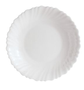 Assiette creuse rond blanc verre opal Ø 21 cm Feston Luminarc