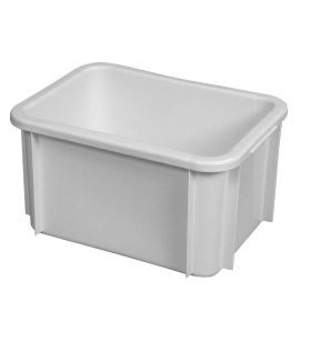 Bak Zonder deksel wit plastic xx21.5 15 L vaste bodem volle wanden Gilac