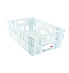 Open box Zonder deksel wit plastic xx19.7 37 L geperforeerde bodem geperforeerde wanden Gilac
