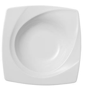 Assiette creuse carré blanc porcelaine 23x23 cm Celebration