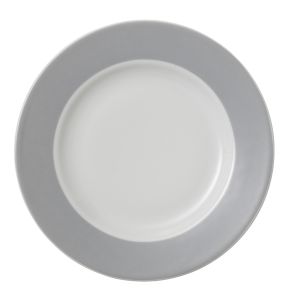 Assiette plate rond gris porcelaine Ø 21 cm Roma Color Pro.mundi