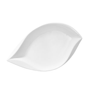Assiette plate ovale blanc porcelaine 36,5x21 cm Folia Pro.mundi