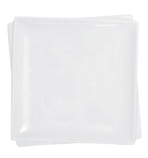 Assiette plate carré blanc porcelaine 26,5x26,5 cm Twins Pro.mundi