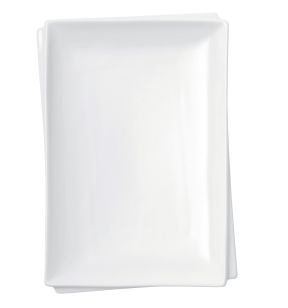 Assiette plate rectangulaire blanc porcelaine 15x21 cm Twins Pro.mundi