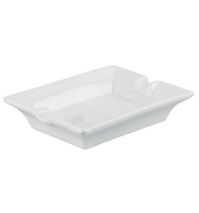 Cendrier rectangulaire blanc porcelaine 12,8x9,6x2,5 cm Pro.mundi