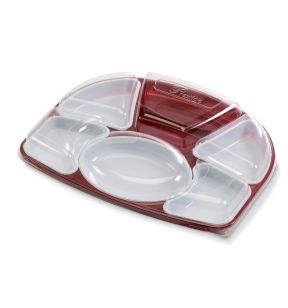 Kit plateau repas rectangulaire rouge plastique 42x32,6 cm Alphaform
