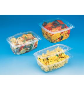 Bakje met deksel met scharnier rechthoekig doorzichtig x12.3 50 cl Ondipack Alphaform (50 eenheden)