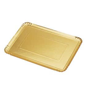Traiteurschotel rechthoekig goud karton x28 (25 eenheden)