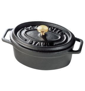 Mini cocotte fonte d'acier Sans revêtement Avec couvercle 11x7x4,8 cm 0,25 L Staub